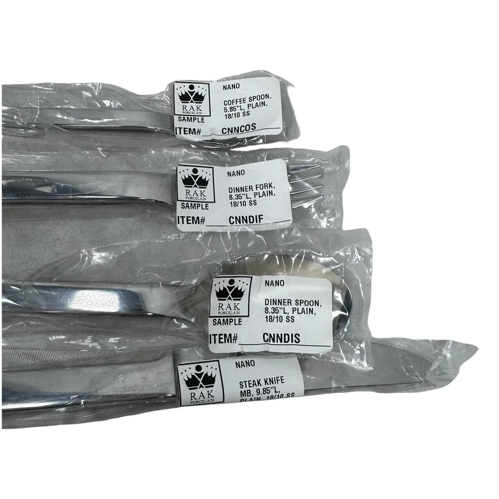 RAK Porcelain Nano 18/10 Stainless Steel Flatware Set 17 Mixed Pieces Silver NEW